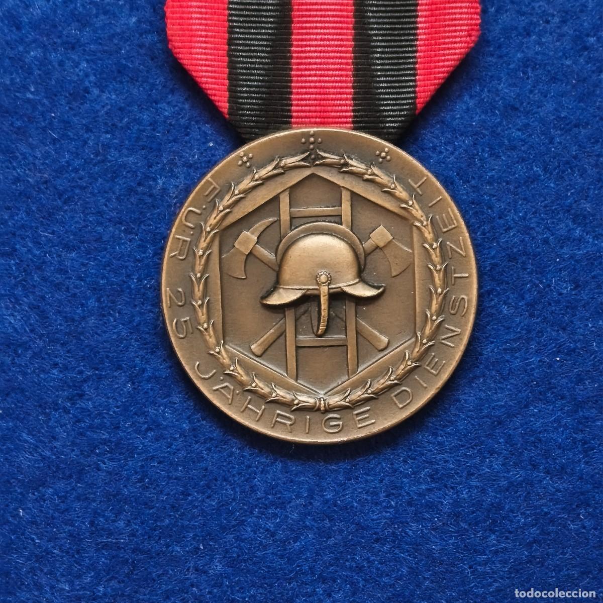 Militaria: MEDALLA POR 25 A&Ntilde;OS DE SERVICIO EN LOS BOMBEROS DE W&Uuml;RTTEMBERG 1920. BAVIERA. BRONCE