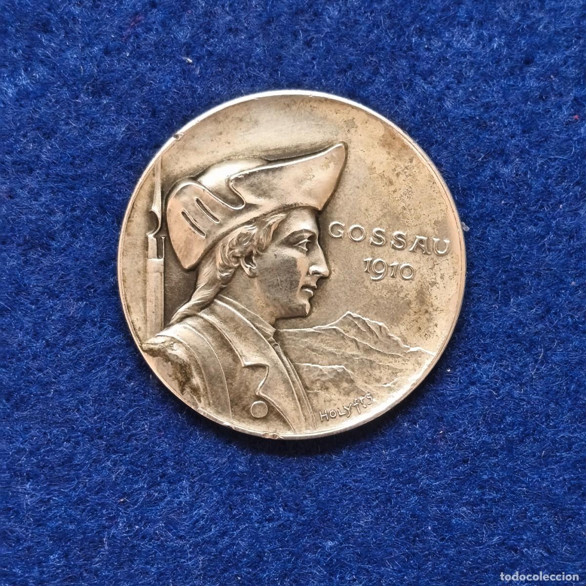 Militaria: MEDALLA DEL FESTIVAL DE TIRO CANTONAL EN GOSSAU ST GALLER A&Ntilde;O 1910. PLATA DE LEY