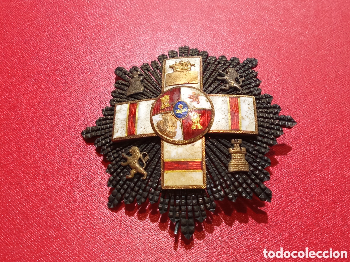 Military Antiques: PLACA PRIMERA CLASE DEL ORDEN MERITO MILITAR MODELO 1976 HECHA EN PLATA