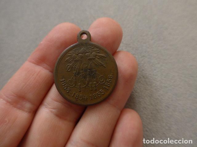 Militaria: Antigua medalla de la rusa zarista original de la Guerra de Crimea 1853-1854-1855-1856. Rusia