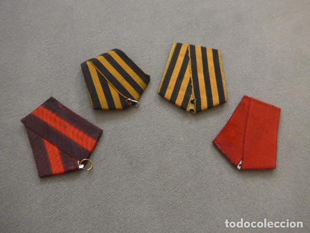 Militaria: Lote de 4 antiguas cintas rusas a identificar, alguna de tama&ntilde;o mas grande del habitual.