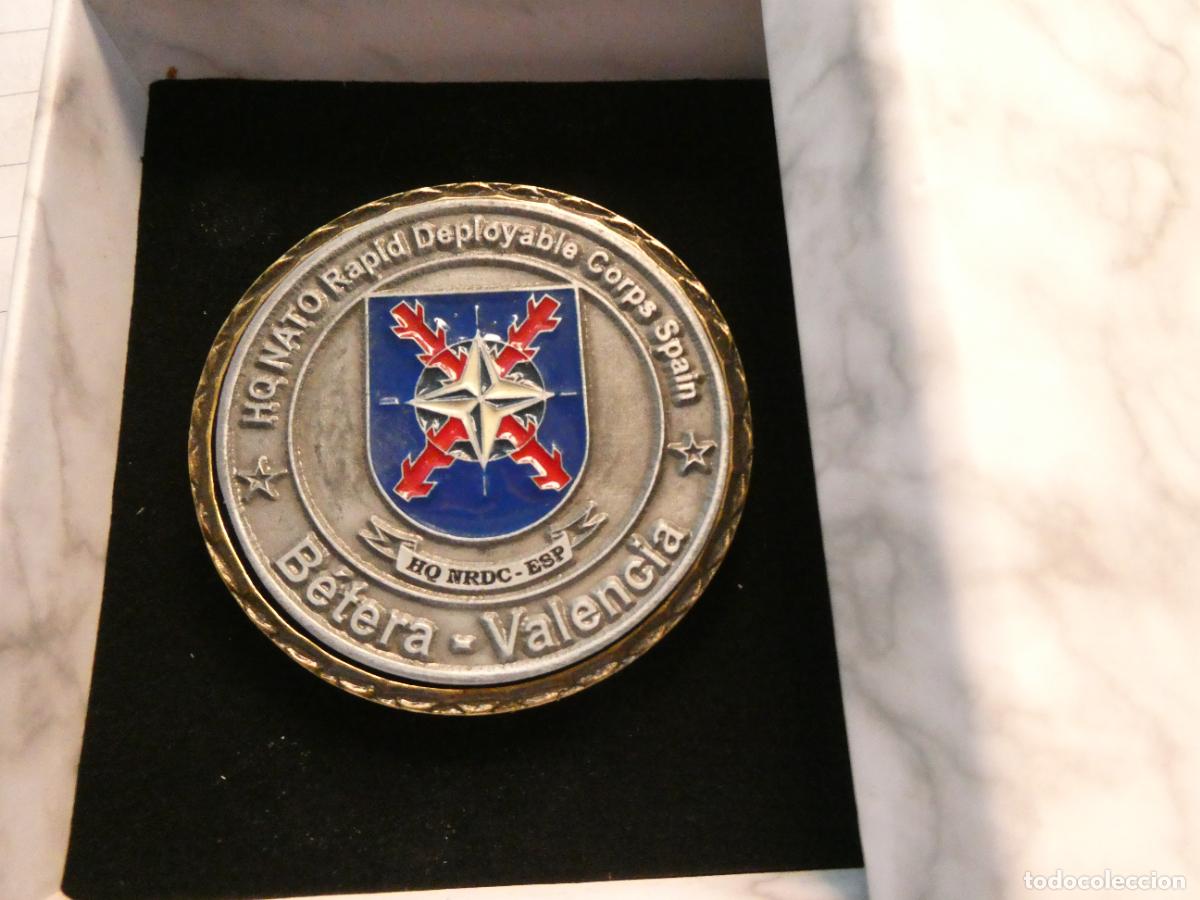 Militaria: MEDALLA MILITAR. CUARTEL GENERAL TERRESTRE ALTA DISPONIBILIDAD OTAN HQ NRDC ESP B&Eacute;TERA VALENCIA 90GR
