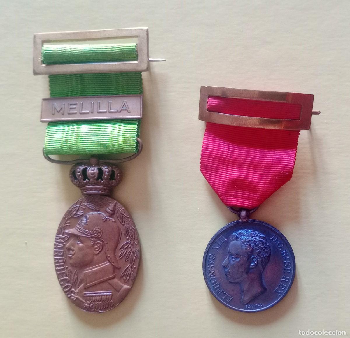 Militaria: ALFONSO XIII - LOTE DE 2 MEDALLAS - SE VENDEN JUNTAS - NEGOCIABLE -
