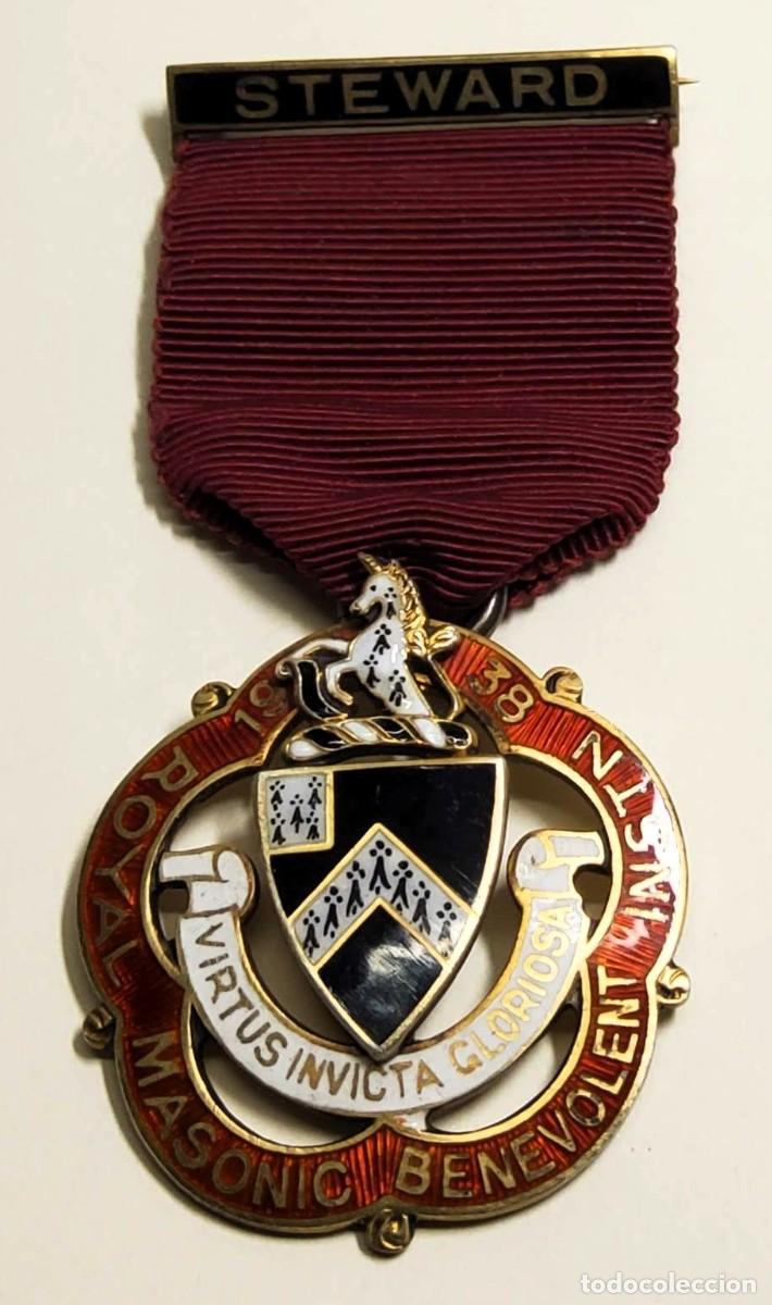 Militaria: MEDALLA MASONICA PLATA.FUNDACION STEWARD DE REINO UNIDO PARA CHICOS DE 1938.COMO NUEVA