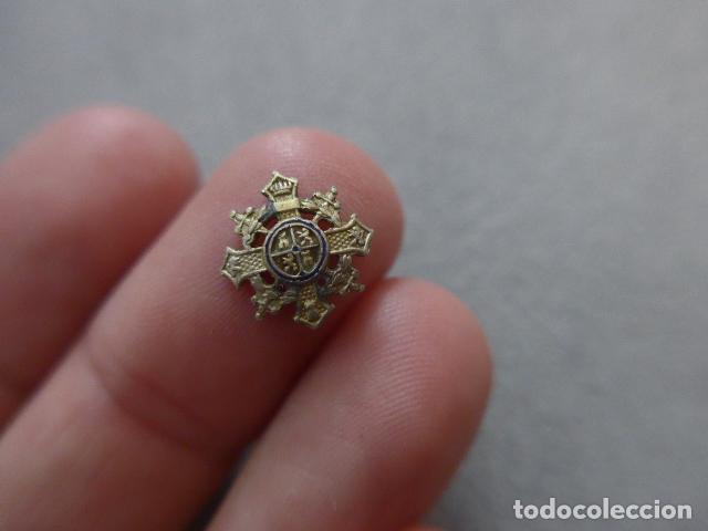 Militaria: Antigua medalla en miniatura alfonsina de Maria Cristina, al merito en campa&ntilde;a, epoca Alfonso XIII