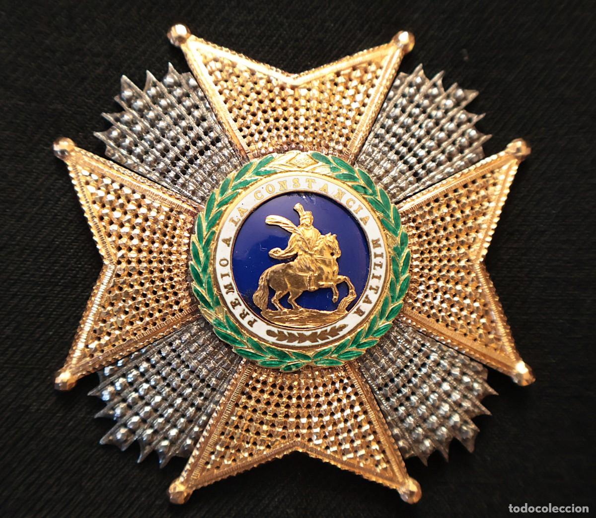 Militaria: Placa de la Real y Militar Orden de San Hermenegildo. Plata. &Eacute;poca alfonsina.