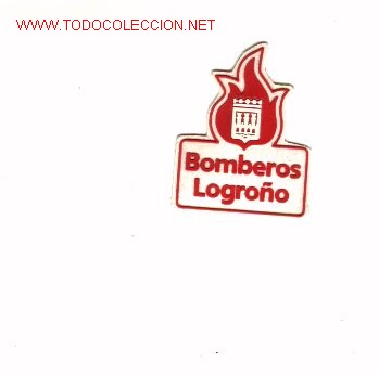 Military Antiques: Parche de bomberos Logro&ntilde;o.
