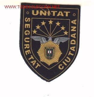 Militaria: Parche policia de Andorra. Seguretat Ciutadana.