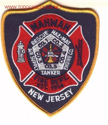 Military Antiques: Parche bomberos U.S.A., MAHWAH.