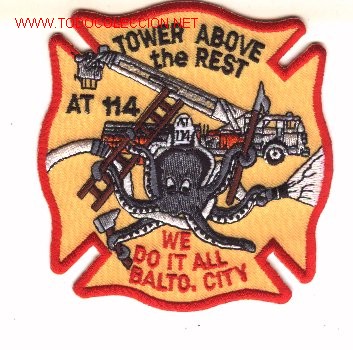 Militaria: Parche bomberos U.S.A., BALTO.