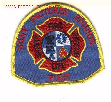 Militaria: Parche bomberos U.S.A., SONY STUDIOS. - Foto 1