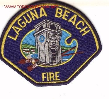 Military Antiques: Parche bomberos U.S.A., LAGUNA BEACH.