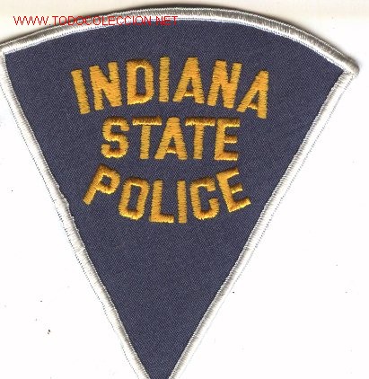 Military Antiques: Parche bordado de policia, U.S.A.. INDIANA.