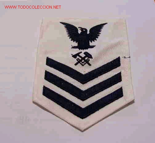 Militaria: Parche de brazo de marina, blanco - Foto 1