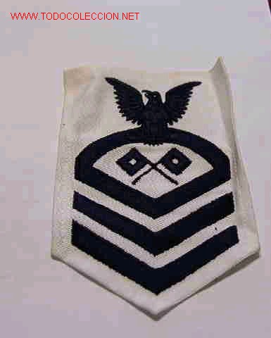 Militaria: Parche de brazo de marina, blanco - Foto 1