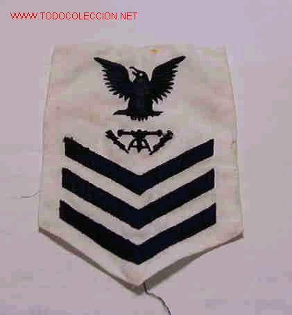 Militaria: Parche de brazo de marina, blanco - Foto 1