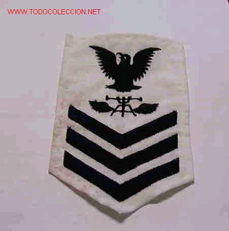 Militaria: Parche de brazo de marina, blanco - Foto 1