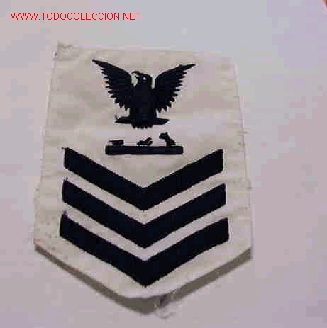 Militaria: Parche de brazo de marina, blanco - Foto 1