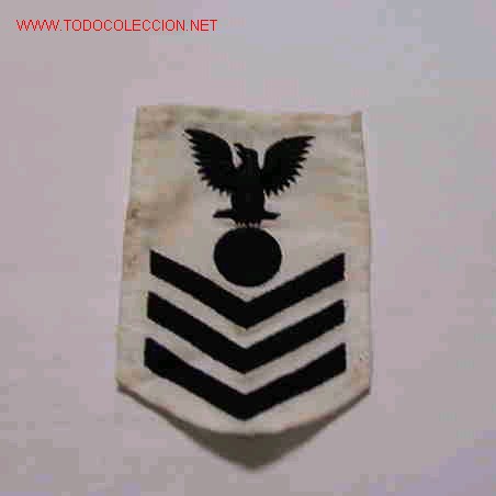 Militaria: Parche de brazo de marina, blanco - Foto 1