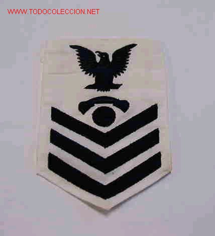 Militaria: Parche de brazo de marina, blanco - Foto 1