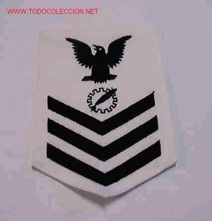 Militaria: Parche de brazo de marina, blanco - Foto 1