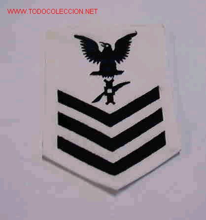 Militaria: Parche de brazo de marina, blanco - Foto 1