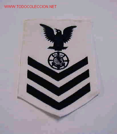 Militaria: Parche de brazo de marina, blanco - Foto 1