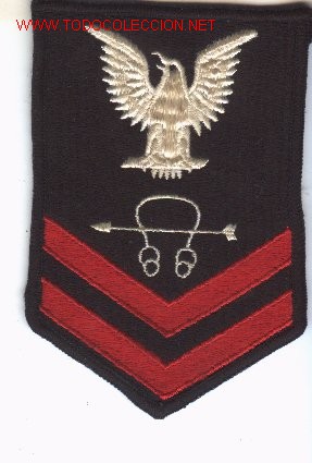 Military Antiques: Parche de tela U.S. NAVY.