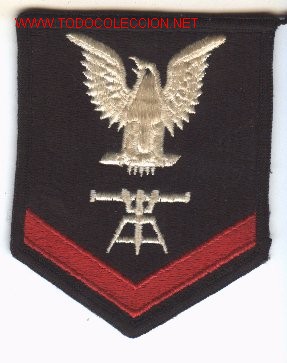 Military Antiques: Parche de tela U.S. NAVY.