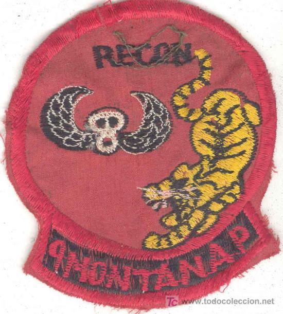 Militaria: Guerra del Vietnam. Parche de Fuerzas Especiales USA  bordado a mano localmente