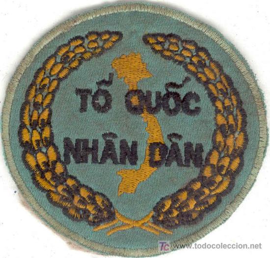 Military Antiques: Guerra del Vietnam. Parche del Ej&eacute;rcito de Vietnam del Sur, bordado a mano localmente