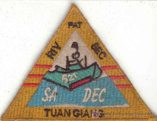 Military Antiques: Guerra del Vietnam. Parche del Ej&eacute;rcito de Vietnam del Sur, bordado a mano localmente