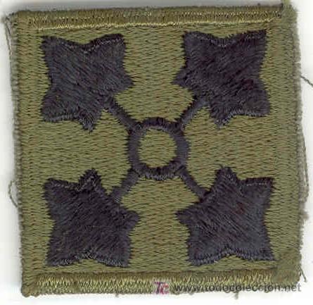 Militaria: US Army Insignia del Ej&eacute;rcito.  4th Division. Subdued.