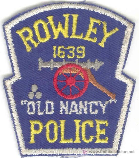 Military Antiques: ESTADOS UNIDOS. Insignia de tela. Polic&iacute;a. Rowley Police.