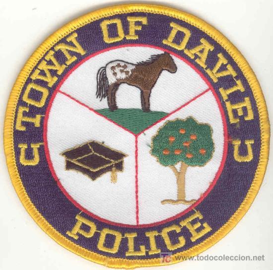 Military Antiques: ESTADOS UNIDOS. Insignia de tela. Polic&iacute;a. Town of Davie Police.