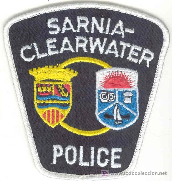 Military Antiques: ESTADOS UNIDOS. Insignia de tela. Polic&iacute;a. Sarnia Clearwater Police.