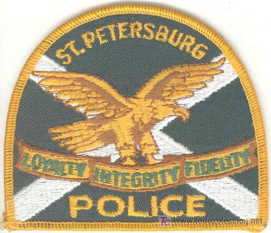 Military Antiques: ESTADOS UNIDOS. Insignia de tela. Polic&iacute;a. St Petersburg Police.