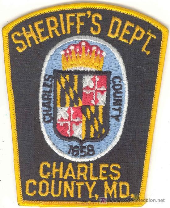 Military Antiques: ESTADOS UNIDOS. Insignia de tela. Polic&iacute;a. Charles County Sheriff's Dept.