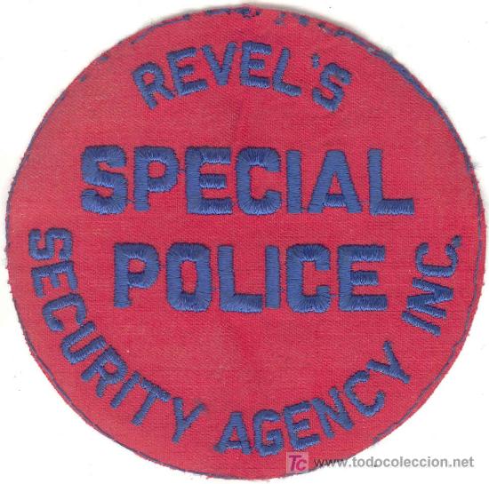 Military Antiques: ESTADOS UNIDOS. Insignia de tela. Seguridad. Revel's Special Police Security Agency Inc.