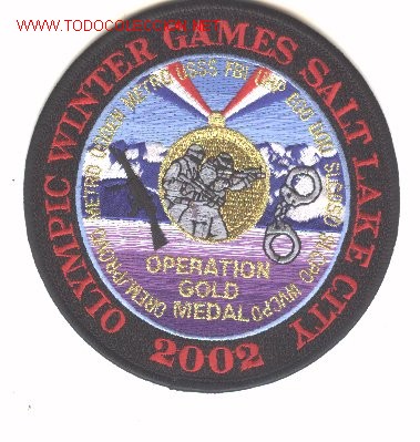 Military Antiques: Parche bordado del FBI. Olimpics 2002 Salt Lake.