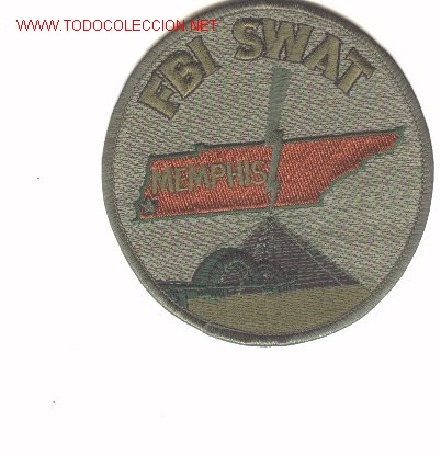 Military Antiques: Parche bordado del FBI. Memphis. SWAT.