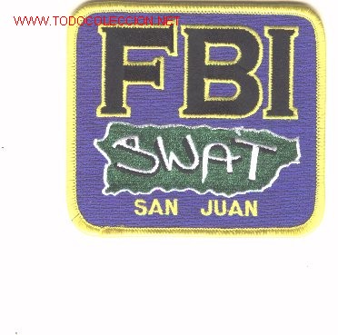 Military Antiques: Parche bordado del FBI. San Juan. SWAT.
