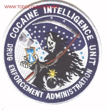 Military Antiques: Parche bordado unidad antidroga USA.