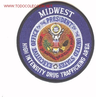 Military Antiques: Parche bordado unidad antidroga USA.