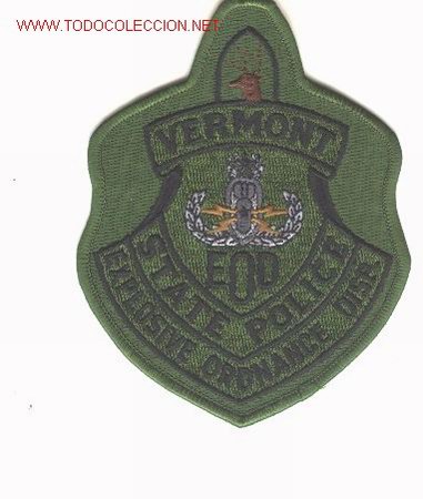 Militaria: Parche bordado unidad especialistas en explosivos, artificieros , de USA. VERMONT