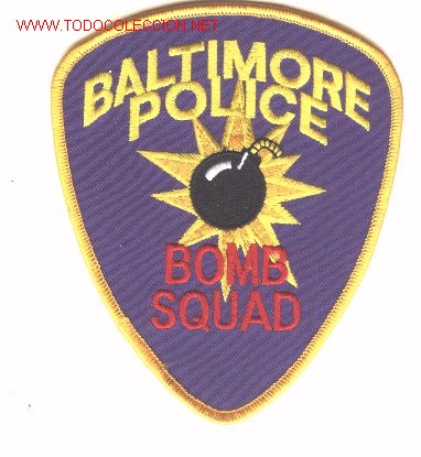 Military Antiques: Parche bordado unidad especialistas en explosivos, artificieros , de USA. BALTIMORE