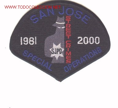 Militaria: Parche bordado policia, USA. SAN JOSE.