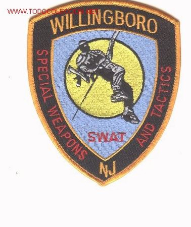 Military Antiques: Parche bordado policia, USA. SWAT, WILLINGBORO.