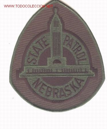 Military Antiques: Parche bordado policia, USA. NEBRASKA.