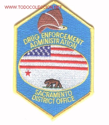 Military Antiques: Parche policia antidrogas USA. SACRAMENTO.
